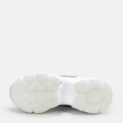 Sale BUFFALO Binary Chain Baskets Basses Veganes Blanc Et Chaineee Argent