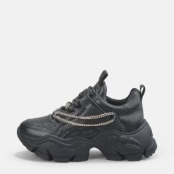 Discount BUFFALO Binary Chain Baskets Basses Veganes Noir Et Chaine D Ee Or