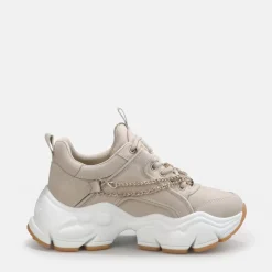 Flash Sale BUFFALO Binary Chain Baskets Basses Veganes Et Chaine Doree Beige
