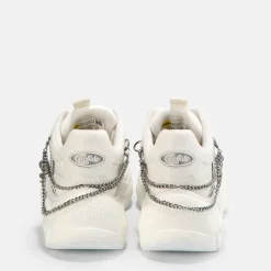 Outlet BUFFALO Binary Chain Sneaker Low Vegan Blanche Argent