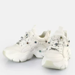 Sale BUFFALO Binary Charm Baskets Basses Veganes Perle Blanc