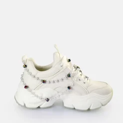 Sale BUFFALO Binary Charm Baskets Basses Veganes Perle Blanc