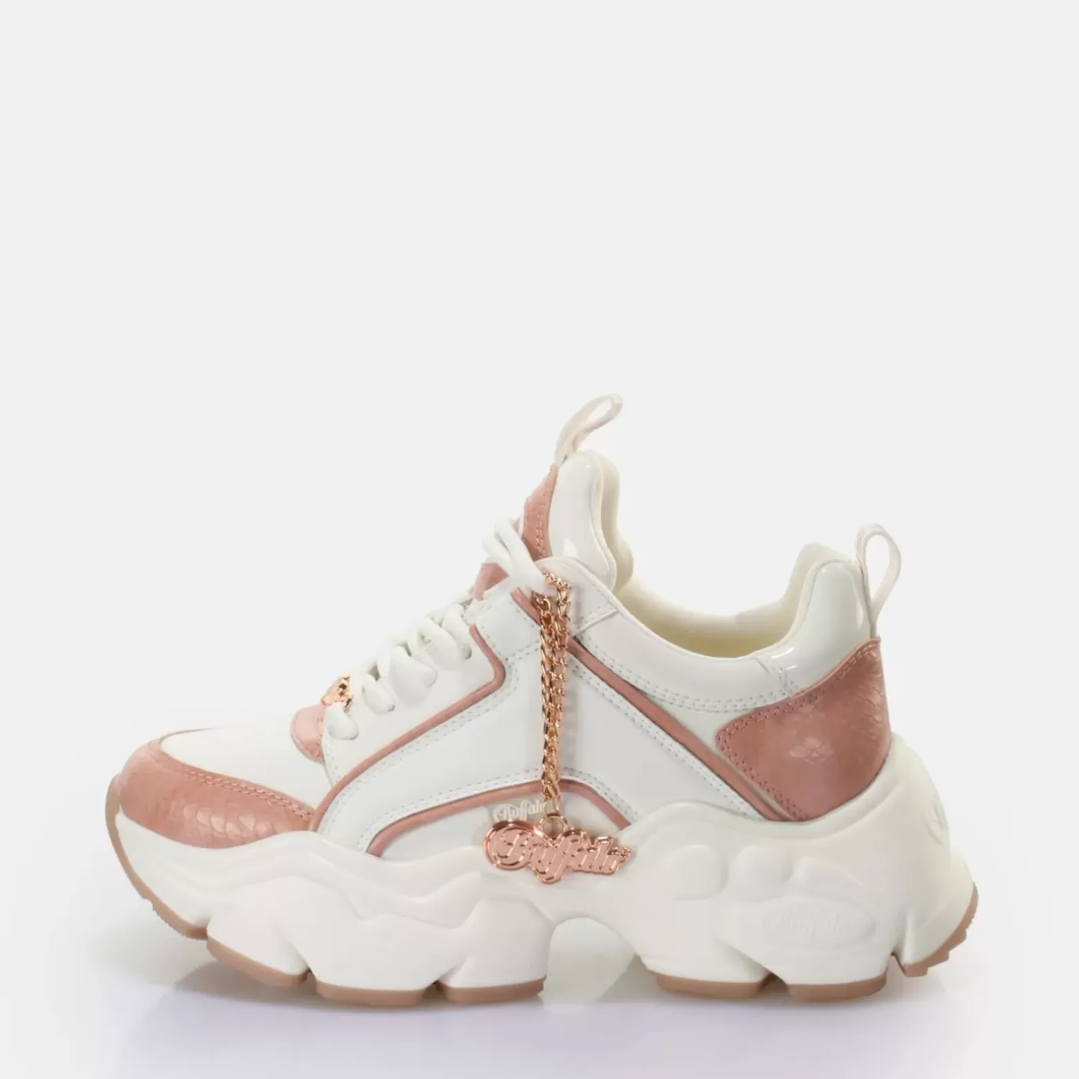 Online BUFFALO Binary Glam Baskets Basses Vegan/Rose Clair Blanc