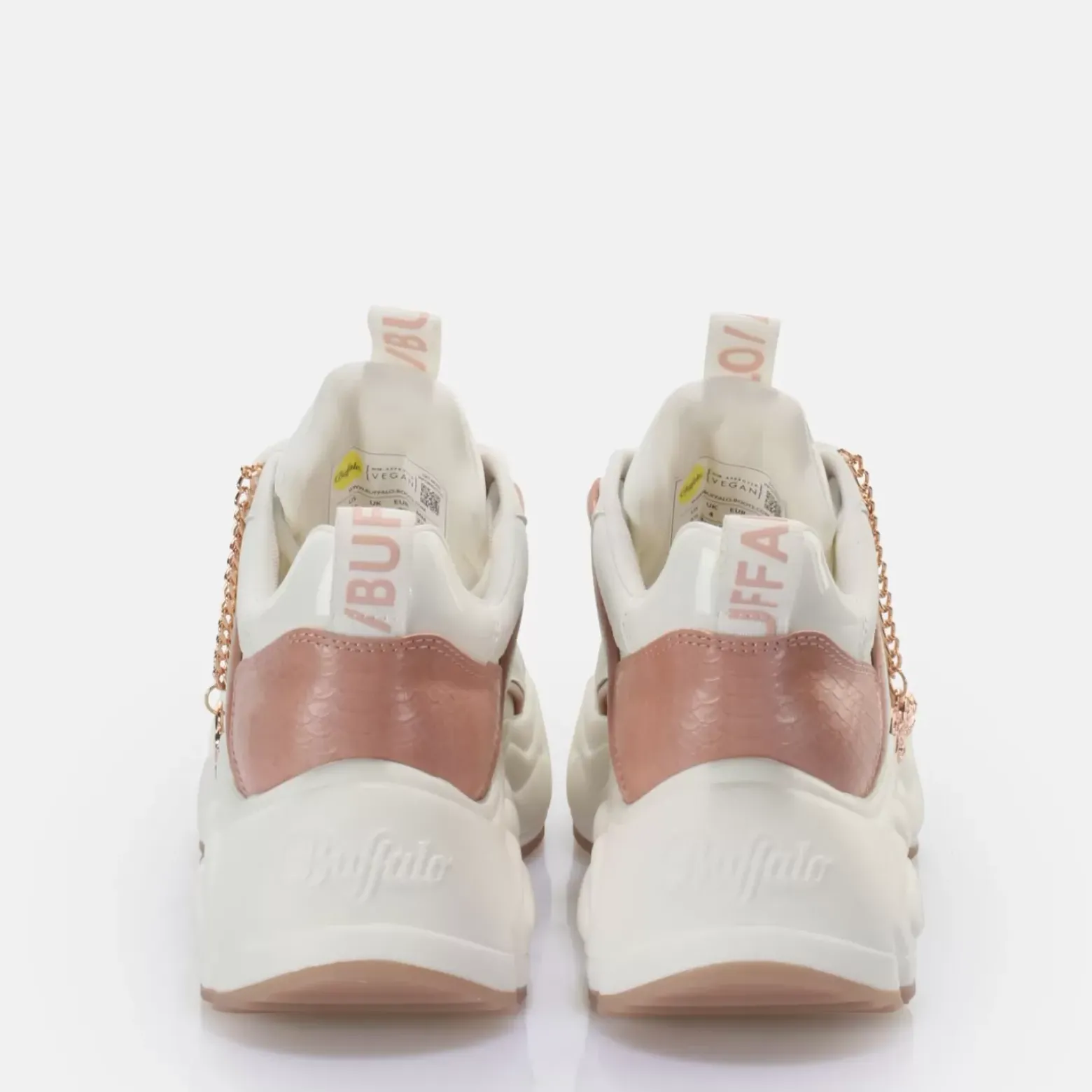 Online BUFFALO Binary Glam Baskets Basses Vegan/Rose Clair Blanc