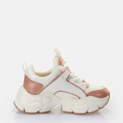 Online BUFFALO Binary Glam Baskets Basses Vegan/Rose Clair Blanc