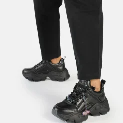 Cheap BUFFALO Binary Glam Sneaker Baskets Basses Vegan Noir