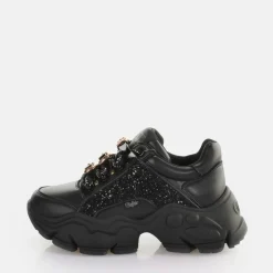New BUFFALO Binary Glam Sneaker Vegan Glitter/Black Noir