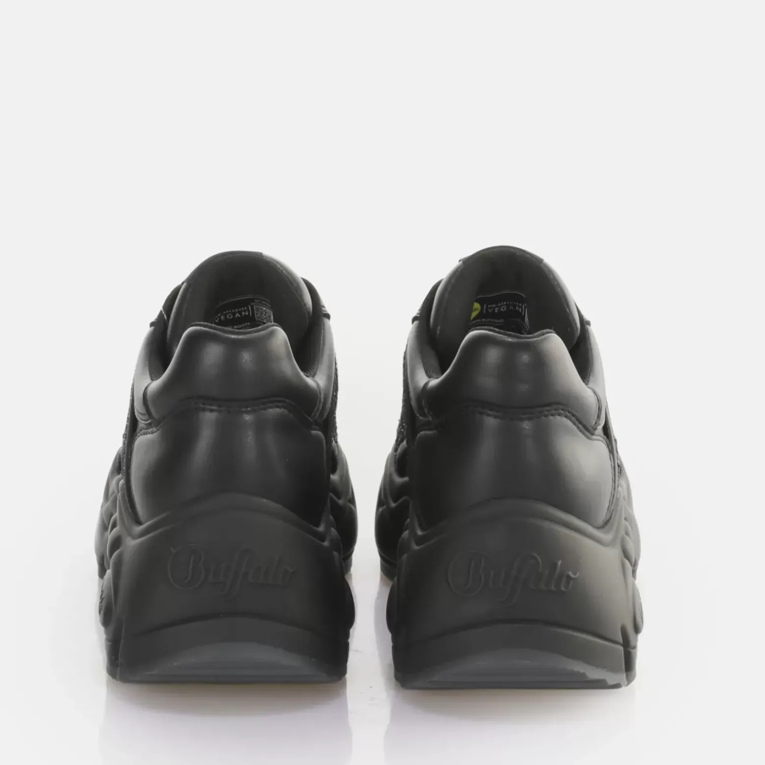 New BUFFALO Binary Glam Sneaker Vegan Glitter/Black Noir