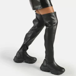 Hot BUFFALO Binary Overknee Bottes Vegan Noir