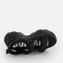 Hot BUFFALO Binary Track Sandales A Plateforme Veganes Noir