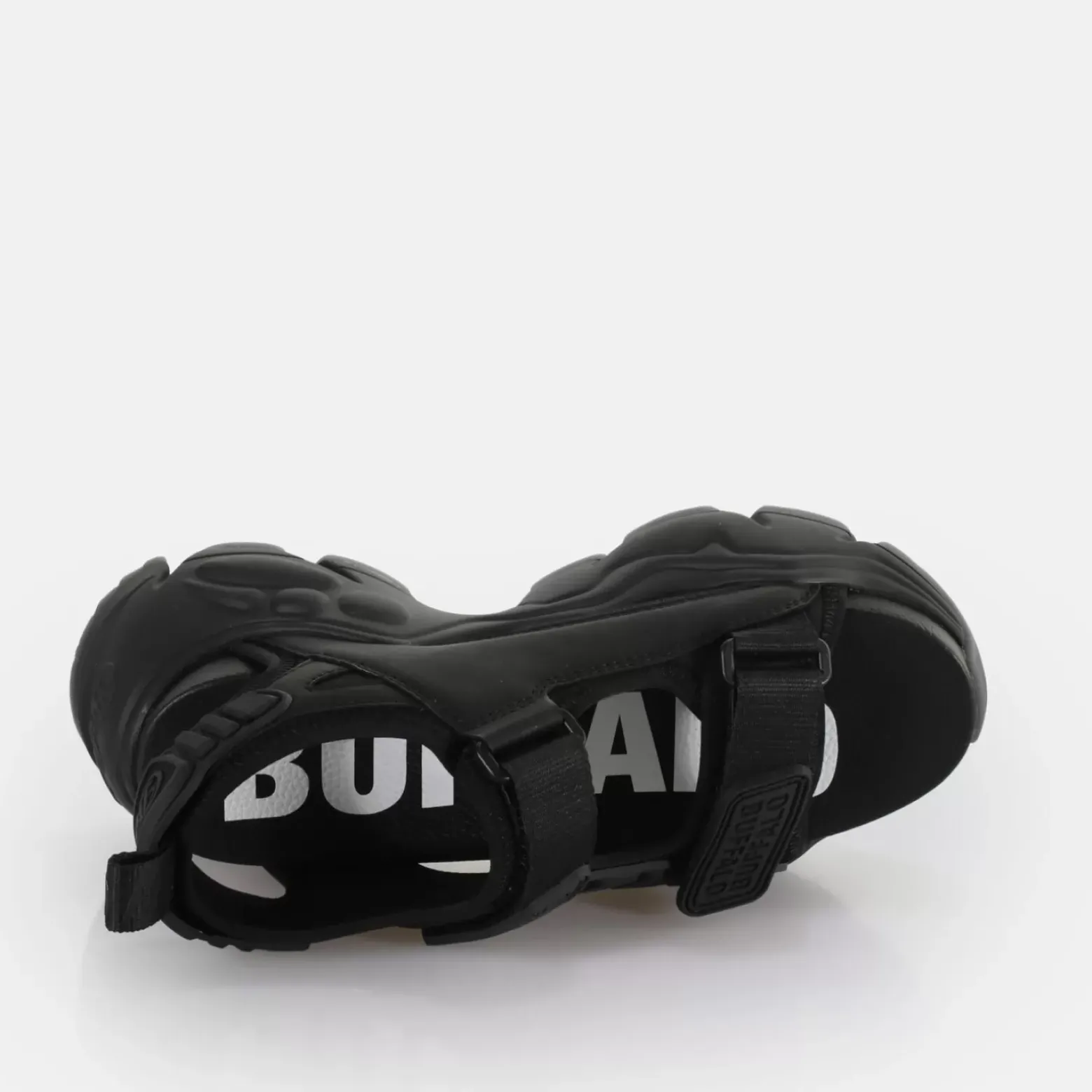 Hot BUFFALO Binary Track Sandales A Plateforme Veganes Noir