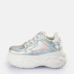 Sale BUFFALO Blader One Baskets Basses Veganese Holographique Argent
