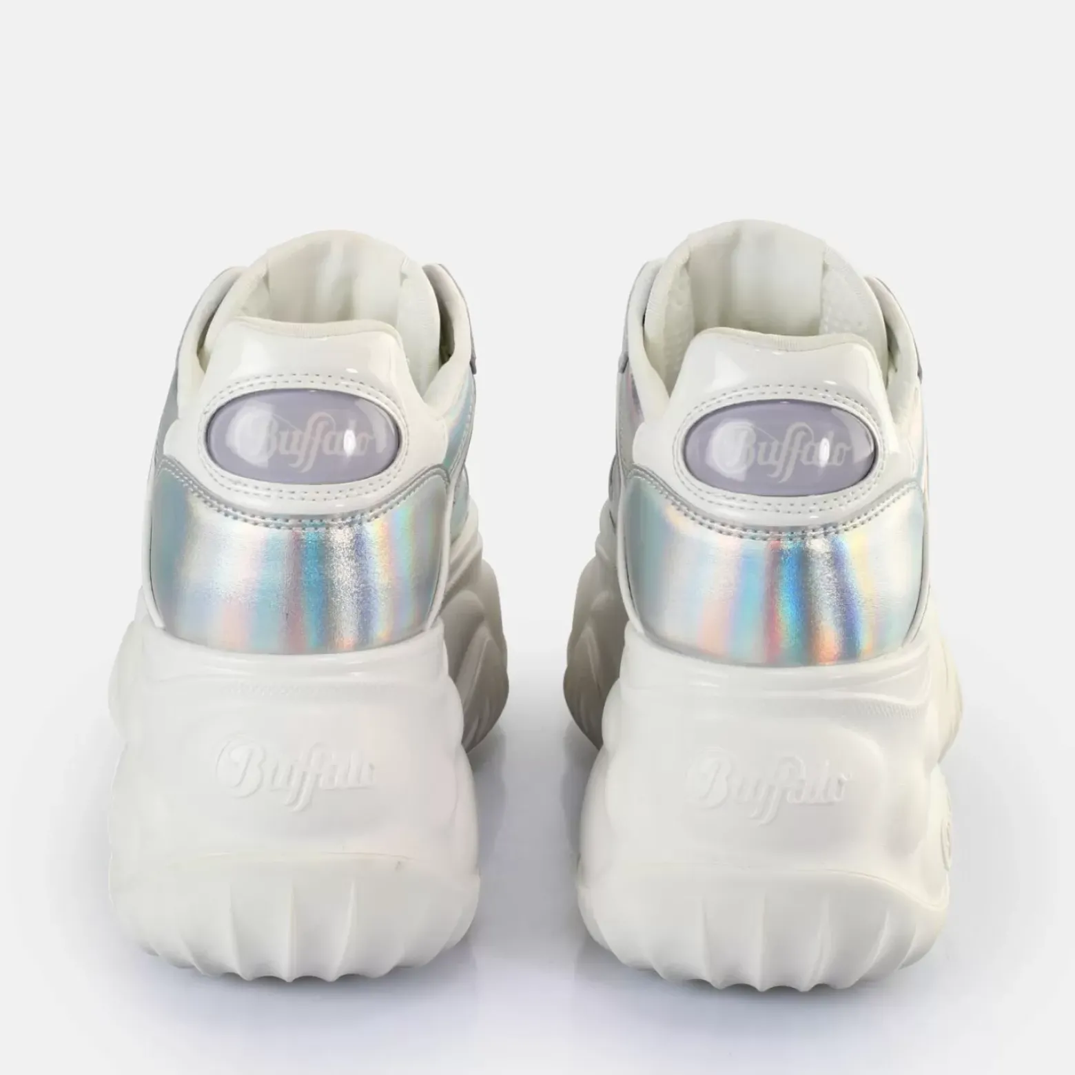 Sale BUFFALO Blader One Baskets Basses Veganese Holographique Argent