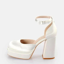 Discount BUFFALO Bonny Dorsay Sandales A Talon Ivoire Blanc