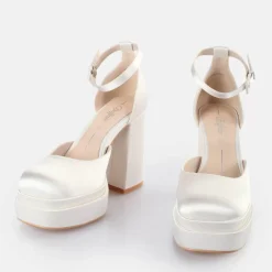 Discount BUFFALO Bonny Dorsay Sandales A Talon Ivoire Blanc