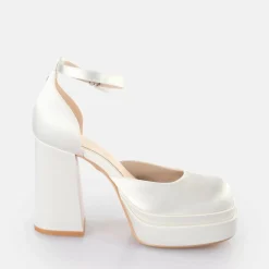 Discount BUFFALO Bonny Dorsay Sandales A Talon Ivoire Blanc