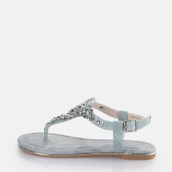 Discount BUFFALO Capri Glam Sandales Veganes Bleu Jean-Eau Aqua
