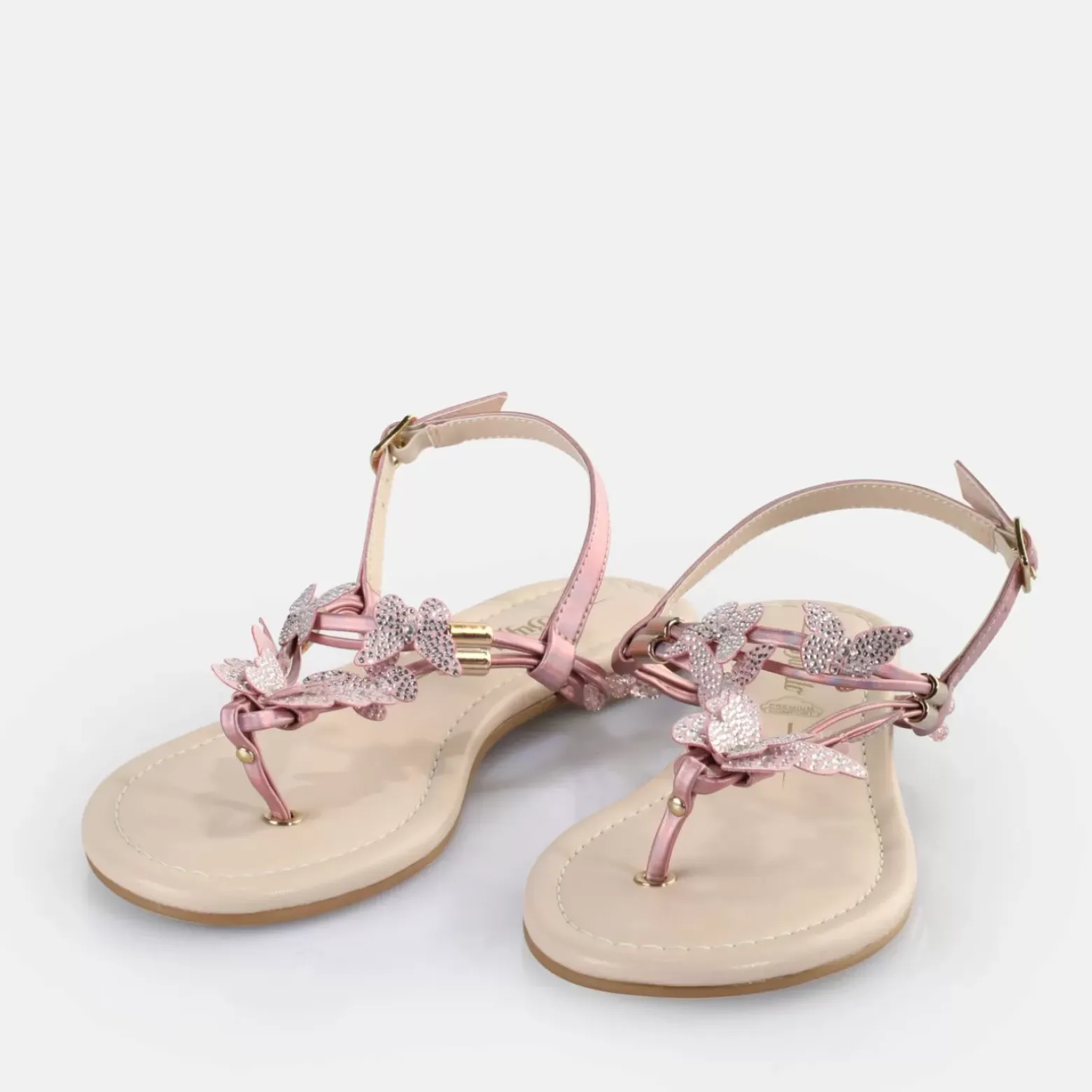 Shop BUFFALO Capri Sparkling Butterfly Sandales A Talon Veganes Rose Vif
