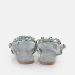 Outlet BUFFALO Capri Vacay Sandales Veganes Argente Jean/Bleu Aqua