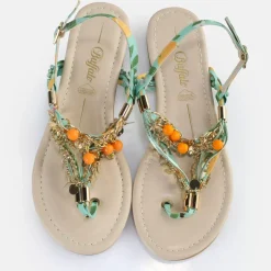 Best Sale BUFFALO Capri Vacay Sandales Veganes/Orange Vert