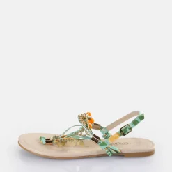 Best Sale BUFFALO Capri Vacay Sandales Veganes/Orange Vert