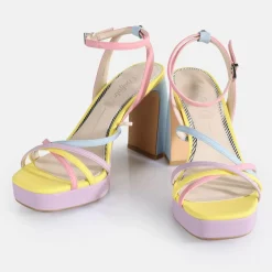 Cheap BUFFALO Cherry Cage Sandales A Talon Veganes Pastel Multicolore Pastell Multi