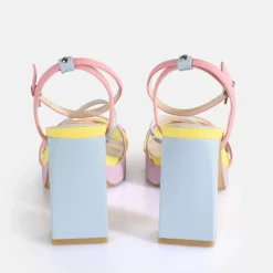 Cheap BUFFALO Cherry Cage Sandales A Talon Veganes Pastel Multicolore Pastell Multi