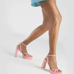 Cheap BUFFALO Cherry Cage Sandales A Talon Veganes Rose Rose Vif