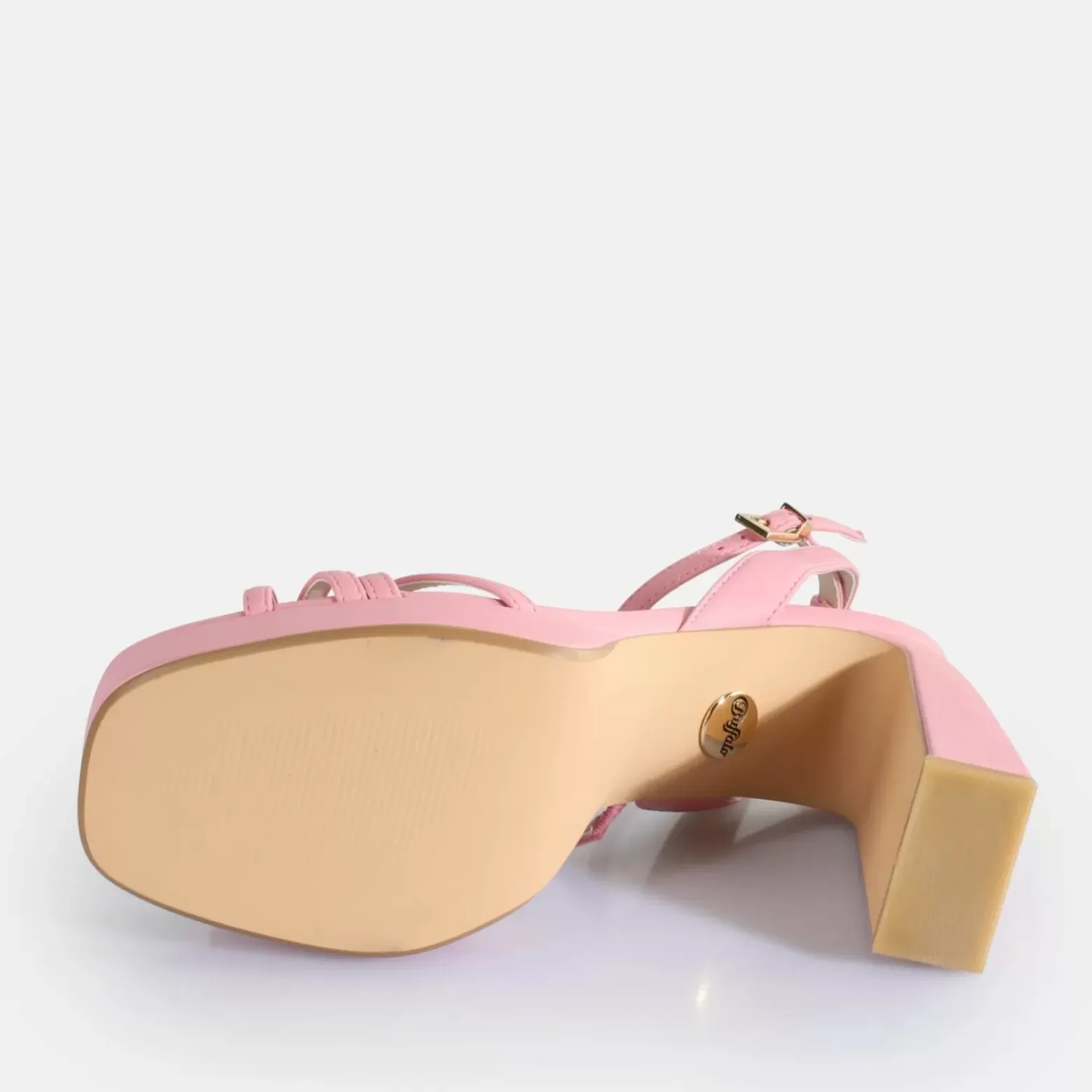 Cheap BUFFALO Cherry Cage Sandales A Talon Veganes Rose Rose Vif