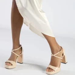 Sale BUFFALO Cherry Neat Sandales A Talon Veganes Beige