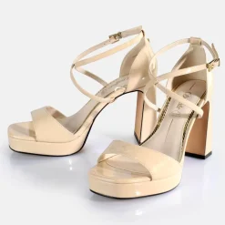 Sale BUFFALO Cherry Neat Sandales A Talon Veganes Beige