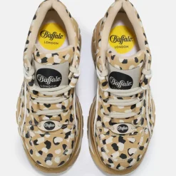 Online BUFFALO Classic Baskets Basses Cuir Blanc/Noir Noir-Blanc