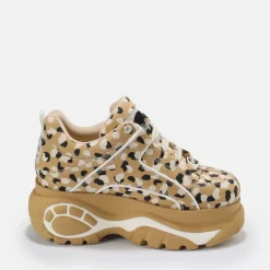 Online BUFFALO Classic Baskets Basses Cuir Blanc/Noir Noir-Blanc