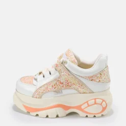 Best BUFFALO Classic Baskets Basses Cuir/Orange Blanc