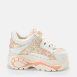 Best BUFFALO Classic Baskets Basses Cuir/Orange Blanc