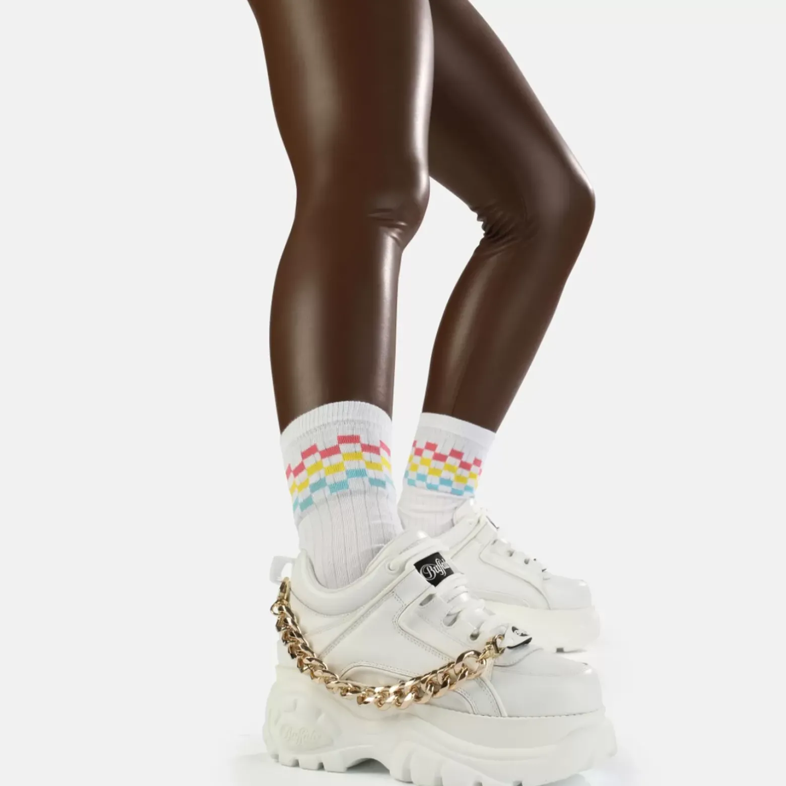 Store BUFFALO Classic Baskets Basses Cuir/Blanc Or