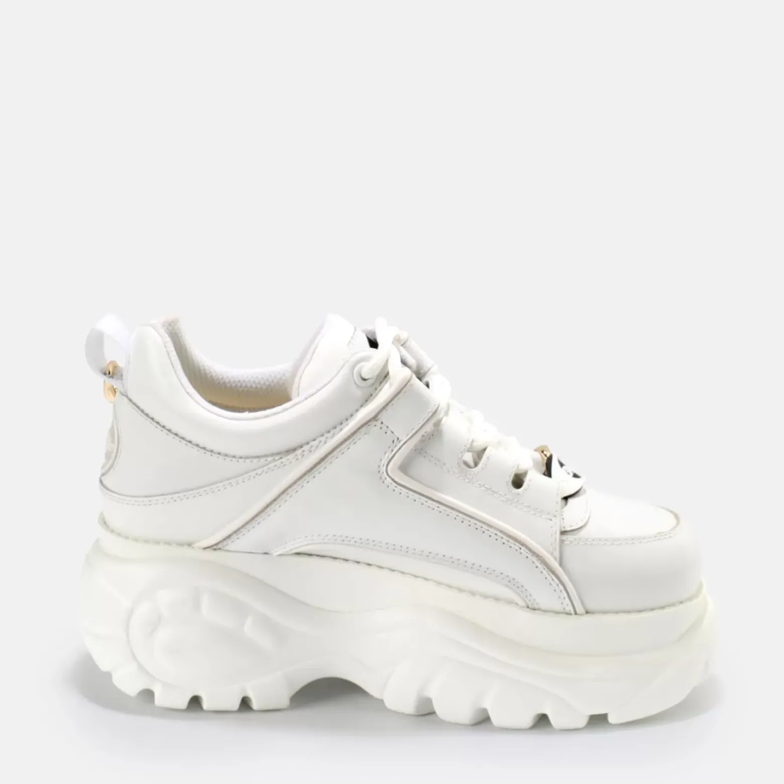 Store BUFFALO Classic Baskets Basses Cuir/Blanc Or