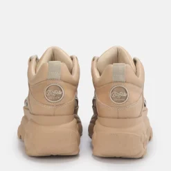 Discount BUFFALO Classic Baskets Basses Cuir Nubuck Beige