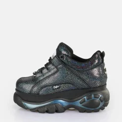 Outlet BUFFALO Classic Baskets Basses Cuir Disco Black Noir