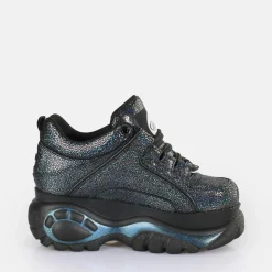 Outlet BUFFALO Classic Baskets Basses Cuir Disco Black Noir