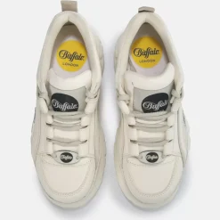 Fashion BUFFALO Classic Baskets Basses Cuir Nubuck Blanc Casse