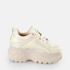 Clearance BUFFALO Classic Baskets Basses Dentellehe Blanc