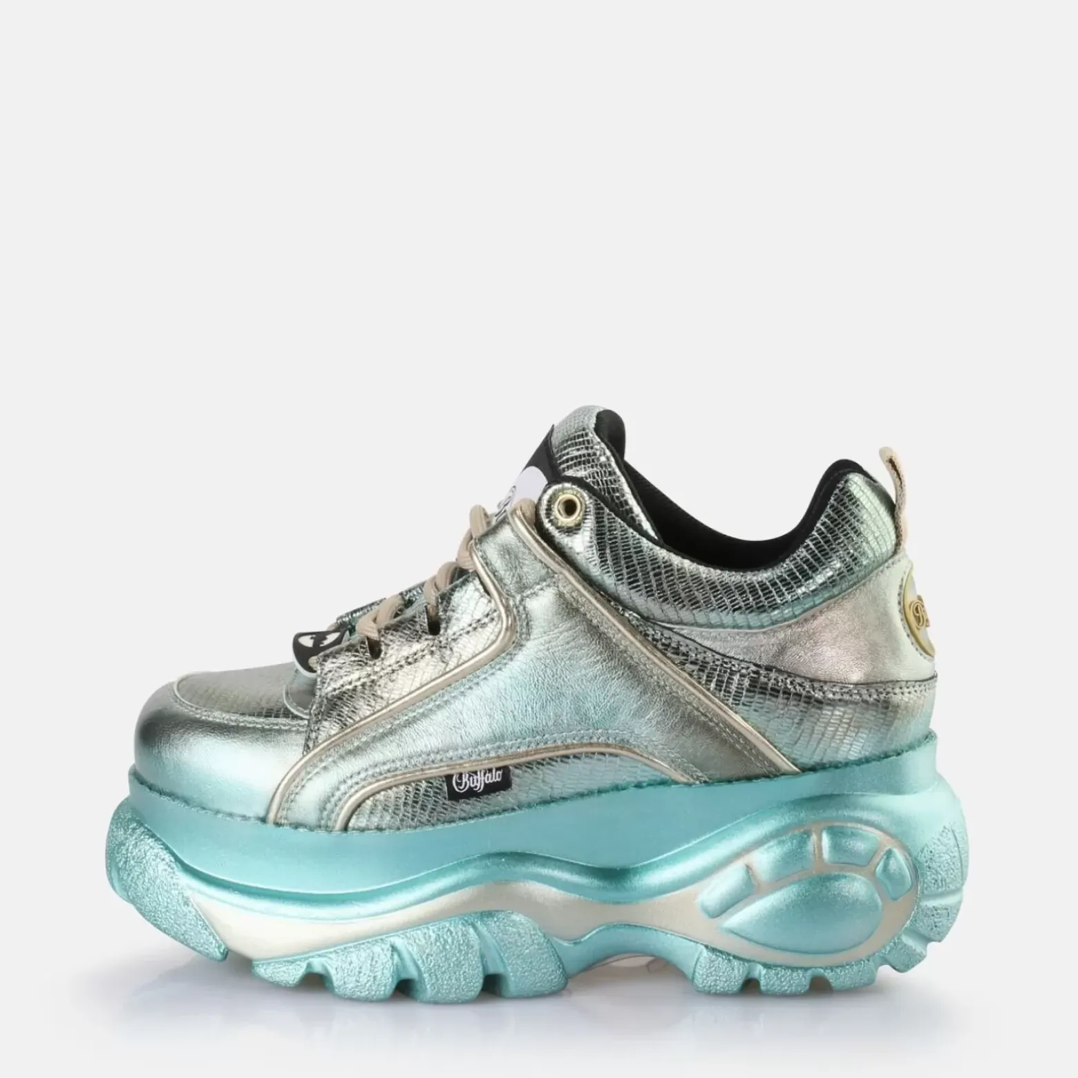 Clearance BUFFALO Classic Baskets Basses Green Lizard Vert