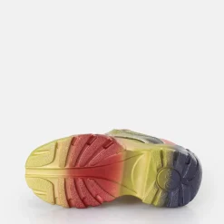 New BUFFALO Classic Baskets Basses Pour Homme Multi-Metallisees Argent