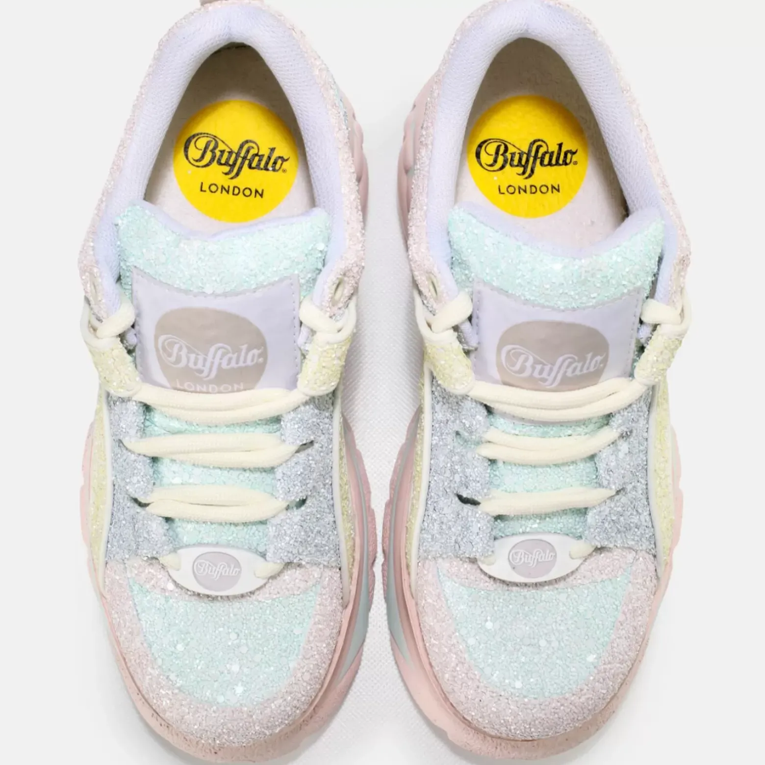 Sale BUFFALO Classic Baskets Basses Vegan A Paillettes Multipastel Multicolore