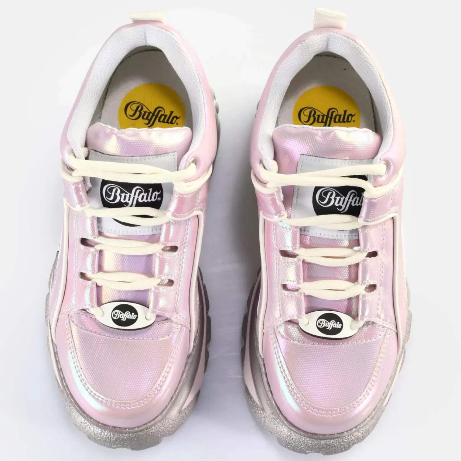 Cheap BUFFALO Classic Baskets Basses Veganes Pink Metallic Rose Vif