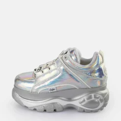 Cheap BUFFALO Classic Baskets Basses Veganese Holographique Argent