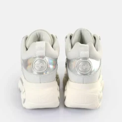 Discount BUFFALO Classic Baskets Basses/Argente Blanc Casse