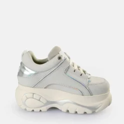 Discount BUFFALO Classic Baskets Basses/Argente Blanc Casse