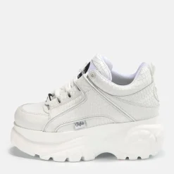 Sale BUFFALO Classic Baskets Homme Cuir Blanc